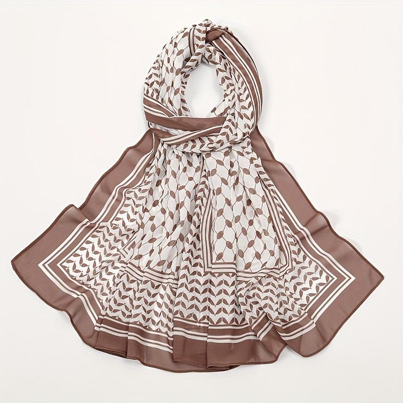 2024 Новый шифон с принтом кеффии для мусульманских женщин Хиджаб Кеффия Палестина Высококачественный Хиджаб Палестинский шарф 185X70см