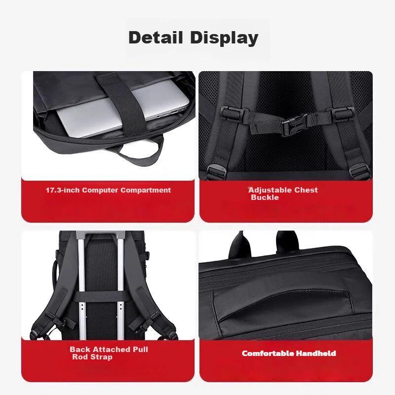 JEEP Travel Backpack, Large Capacity, Business Trip, Laptop Bag, Luggage Bag, Black