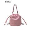 Ladies Pink Versatile Chain Crossbody Bucket Bag