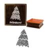 Printtoo Scrap-booking Дизайн рождественской елки Коричневый деревянный штамп Блок-2 x 2