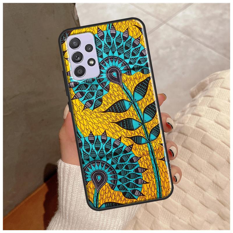 African Style Fabric Print Case For Samsung Galaxy A14 A34 A54 A12 A22 A32 A42 A52 A13 A23 A33 A53 A50 A51 A71 Cover