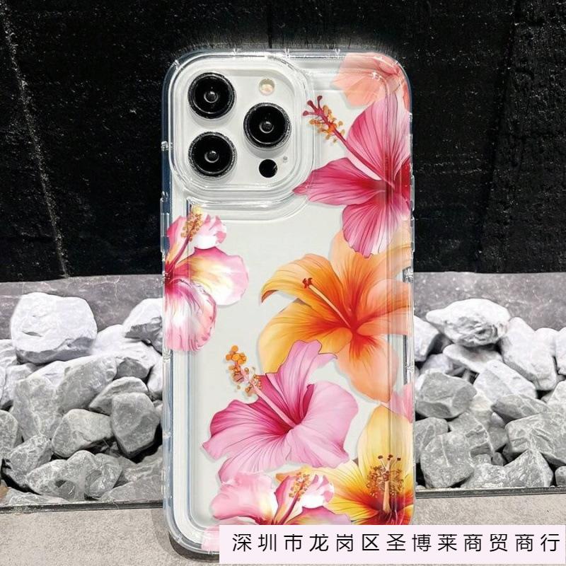 Цвет Fuso flower подходит для чехла для мобильного телефона Apple 16promax 15plus прозрачный 14 advanced 13 airbag 12 Европа и Америка