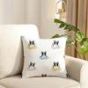 Cartoon French Bulldog Pattern Cushion Cover Reversible Plush Pillow Cover Soft Fluffy  Home Decor for Sofa Bedroom