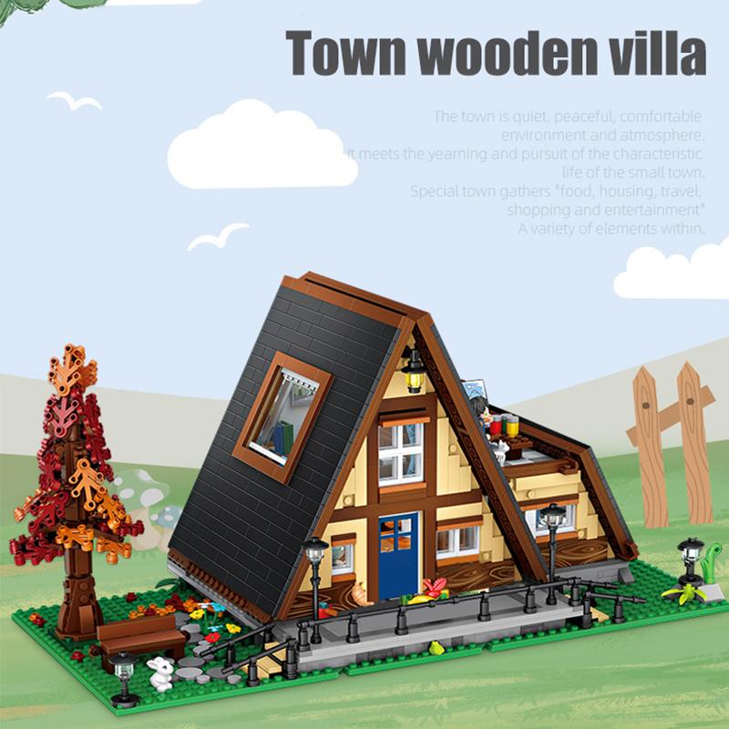 1037 шт. LOZ Город Мини-Городок Деревянная Вилла Строительные Блоки DIY Дом Друзей MOC Архитектура Кирпичики Игрушки для Детей Подарок