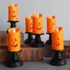 1PC Halloween Lights LED Candle Pumpkin Candlestick Lamp Desktop Ornaments Halloween Party Decoration Horror Props