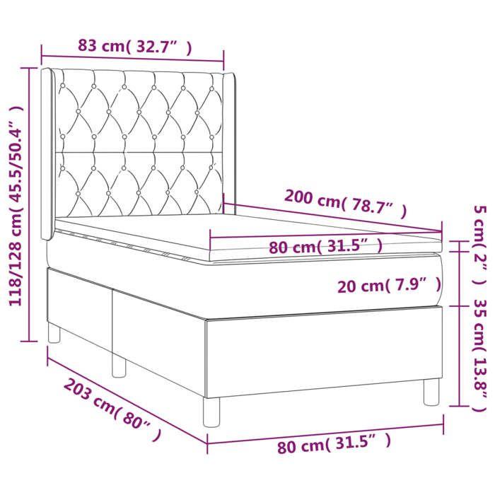 VidaXL Slat Bed Base with Mattress and LED, Upholstered Bed, Single Bed, Adult Bed for Interior Bedroom, 3138515