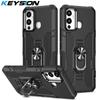 KEYSION Shockproof Armor Case for Infinix Hot 12 Play NFC 12i Hot 11 10 9 Play Ring Stand Phone Back Cover for Infinix Smart 5
