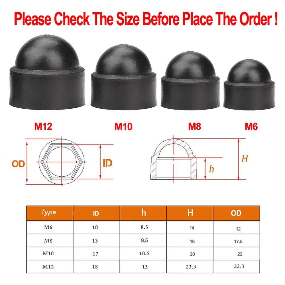 Plastic Bolt Nuts M6/M8/M10/M12 Dome Protection Caps New Screw Protection Cap Cover  Cars