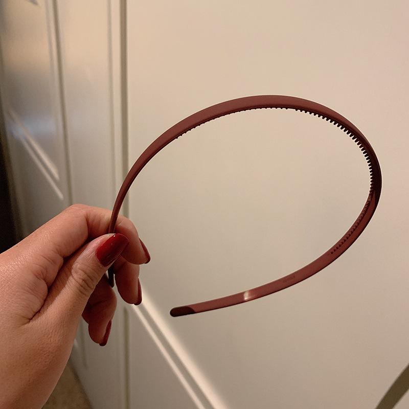 Модные повязки для волос для женщин, ободок, разноцветные однотонные, нескользящие, с тонким краем, повязка на голову, обруч для волос для девочек, повязка для волос, аксессуары для волос