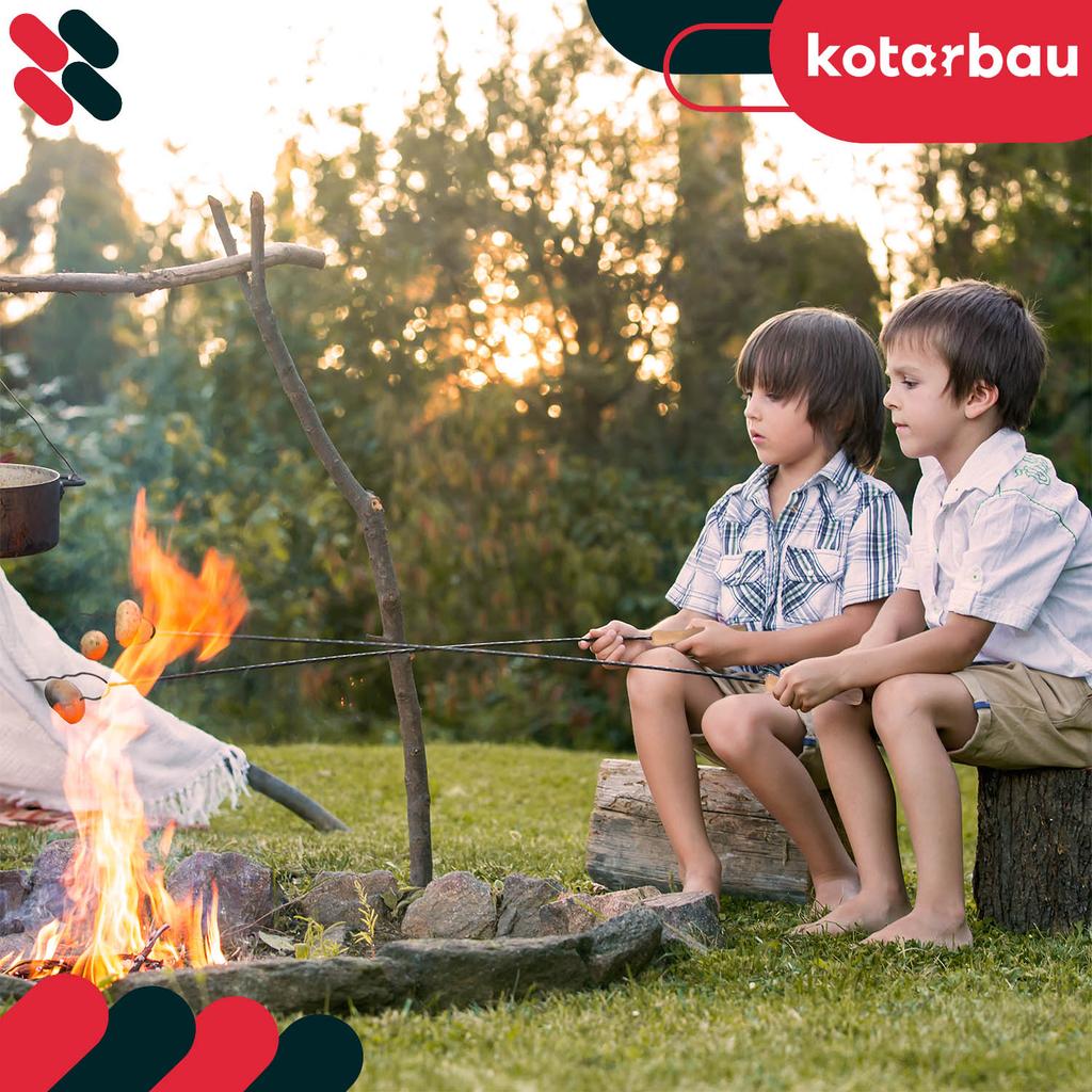 Kotarbau® Campfire Fork Grill Fork Double-Pronged Campfire Fork Wavy Stick For Sausage 100 Cm Set Of 10