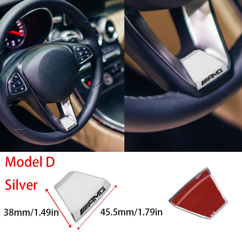OLV5 3D Metal Car Logo Steering Wheel Sticker Decoration For Mercedes Benz AMG GLC W203 W206 W220 W205 W211 W212 W201 W210 W108 Class