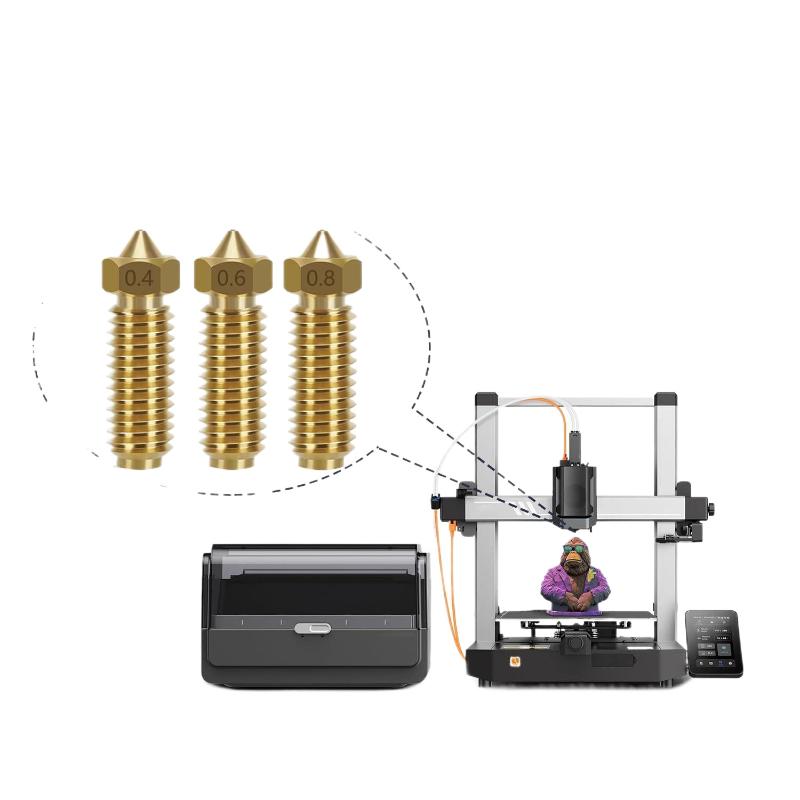 1 шт. Anycubic Kobra 3 Сопло Печатающая головка Латунь Закаленная сталь Сопла для 3D-принтера 0,4 мм 0,8 мм 1 мм 3D-печатные аксессуары