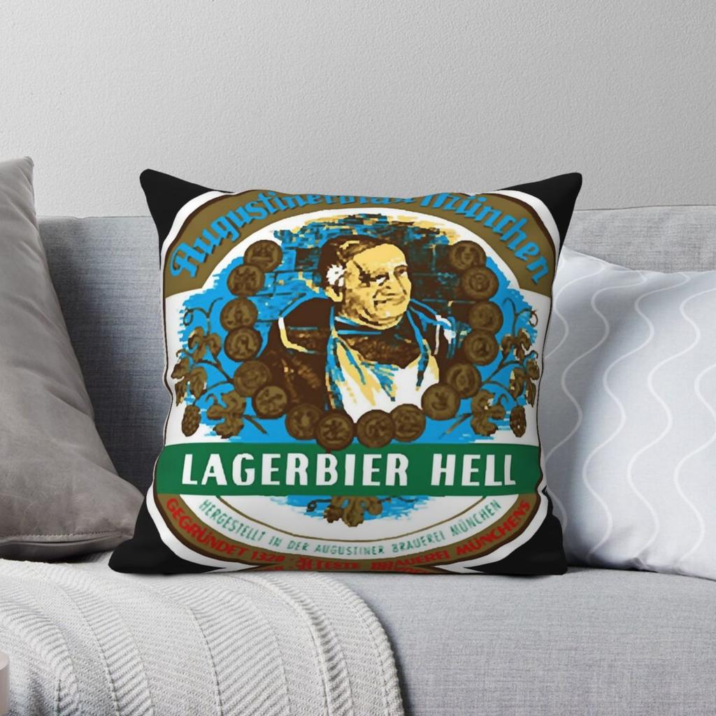 Augustiner Lagerbier Hell Пивная Квадратная Наволочка Полиэстер Лен Бархат Печатная На молнии Декоративная Наволочка Домашняя Наволочка для Подушки