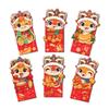6pcs/set Chinese Style Red Envelope Snake Pattern Lucky Money Packets Money Pouches  New Year Gift