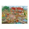 Tenyo In 1000 Piece Jigsaw Puzzle Disney Mickey Friends Lively Log House Comes with Glue and Spatula Service Card Included [Made Japan] & (51x73.5cm)