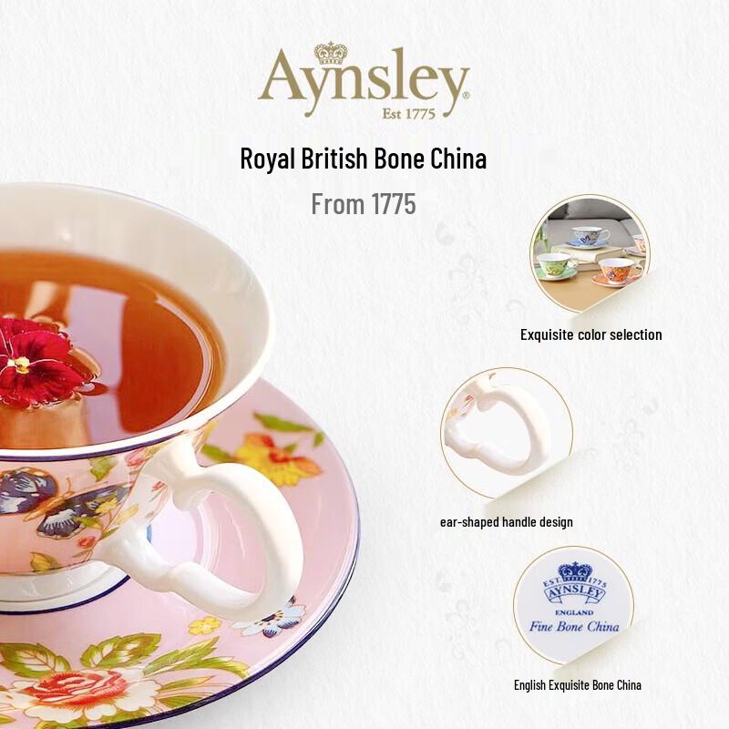 AYNSLEY Cottage Garden Windsor Coffee Cup and Saucer