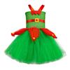 Elegant European And American Children's Christmas Elf Costume For Parties And Performances Red And Green Net Tulle Christmas Tree Skirt