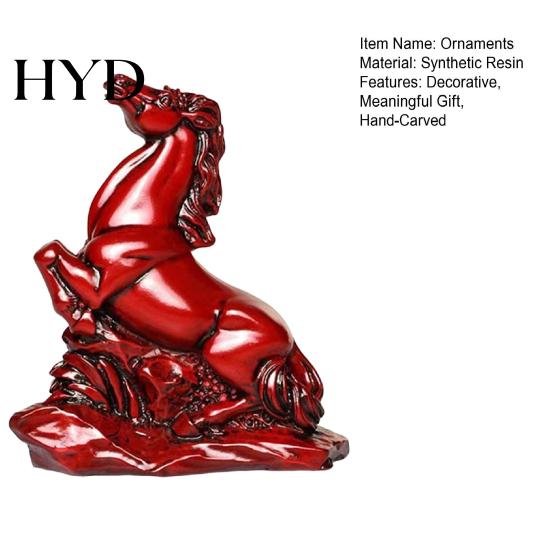 Wooden Zodiac Horse Sculpture Feng Shui Statue 2026 Year of The Figurine for Prosperity Positive Energy Gift Success Office Desk Decor
