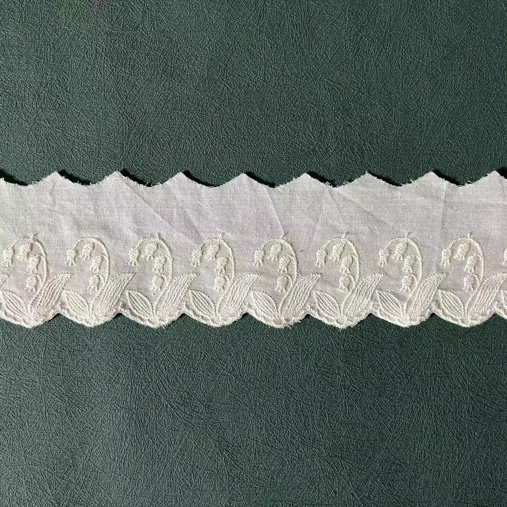 4 ярда/лот, ширина 4,6 см, белые, бежевые, вышитые листья, чистое хлопковое кружево, ювелирные изделия своими руками, платье, одежда, кружевная детская одежда, аксессуары