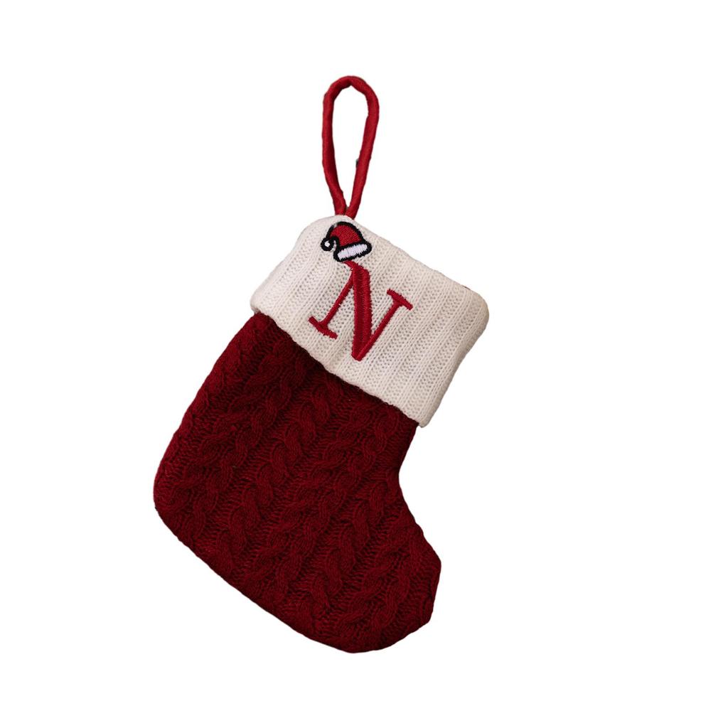 High Quality Christmas Stocking Socks Christmas Tree Decorating Hanging Knitted Knitting Ornament Red Stocking