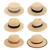Women's Summer Wheat Straw Braided Fedora Hat for Beach Vacation