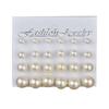 New Fashion 6mm/8mm/10mm/12mm 12 Pairs/set Simulated Pearl Earrings For Women Jewelry Pendientes Fashion Stud Earrings