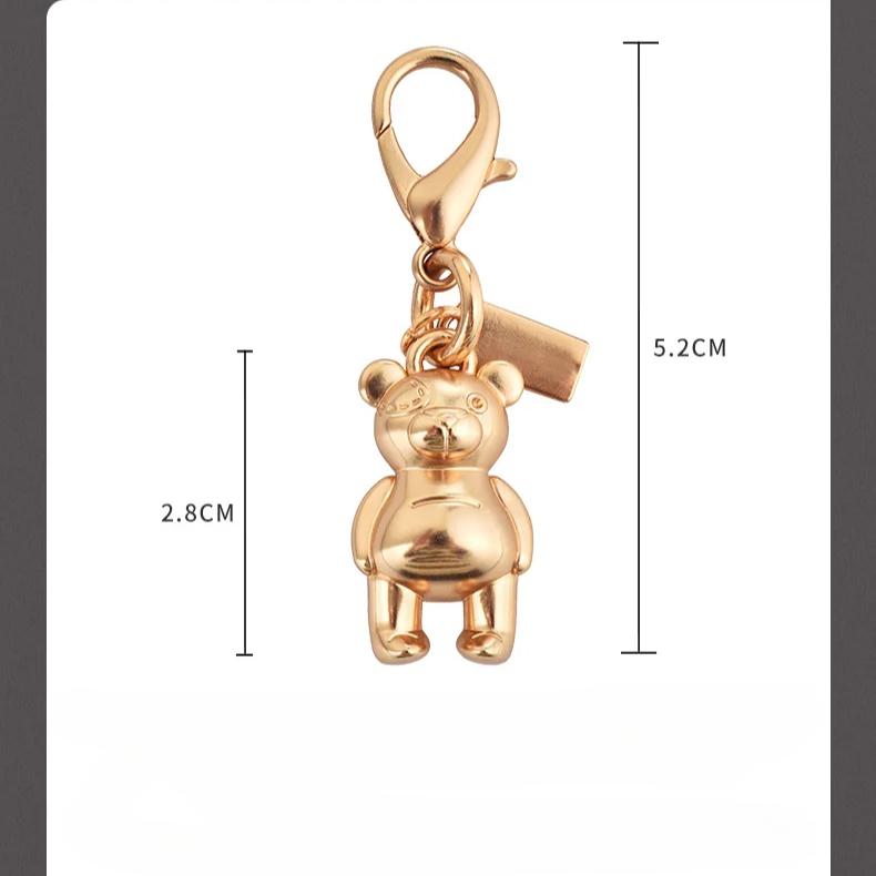 1 шт. высококачественный сплав брелок кулон золотой медведь цветок вишня подвески застежка-лобстер держатель значка автомобильные ключи DIY аксессуары