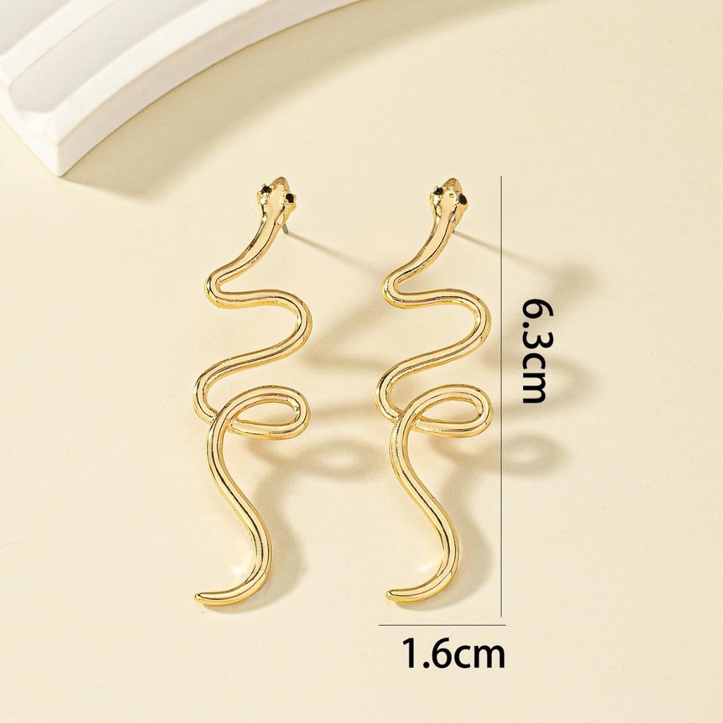 Персонализированные и креативные металлические серьги-гвоздики в форме змеи, простые и продвинутые, изогнутый дизайн с бриллиантами, серьги, украшения для ушей