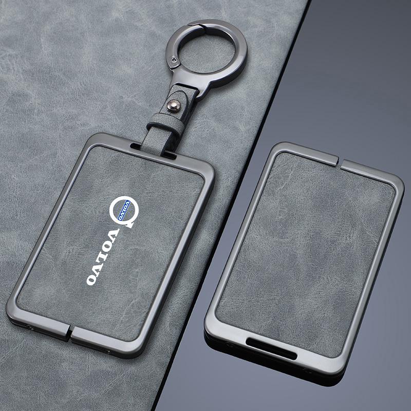 Колпачки на ступицы Автомобильный кожаный Умная NFC-карта Чехол для ключа Оболочка Держатель Брелок Сумка Для Volvo EM90 EX30 2024 Polestar Защита ключа Ac