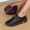 Women's Shoes Spring and Summer Lace-up Wide Fat Feet Beef Tendon Sole Soft Sole Soft Surface Large Size Leather Shoes