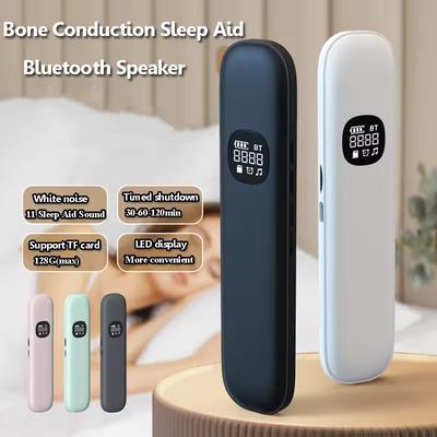 Подушечный Bluetooth-динамик с костной проводимостью, Белый шум, Помощь для сна, Саундбар, Светодиодный дисплей, TF MP3-музыкальный плеер, Таймер выключения