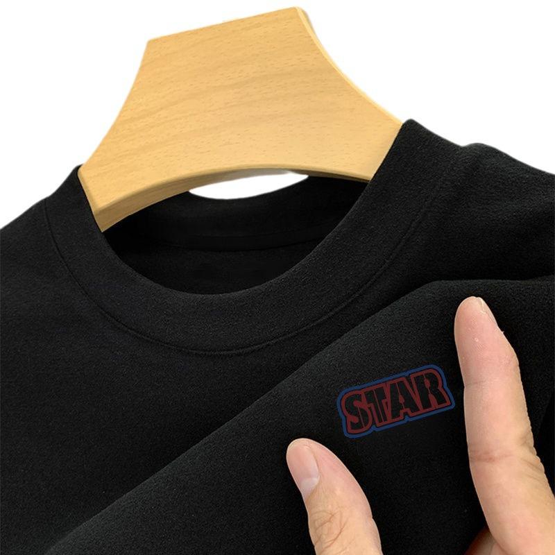 Мужская теплая водолазка из немецкого бархата с принтом и длинными рукавами для осени и зимы