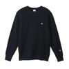 Basic Crew Neck Long Embroidered Men's Sweatshirt, Navy, Sleeve, Fleece, Logo, C3-W001Z