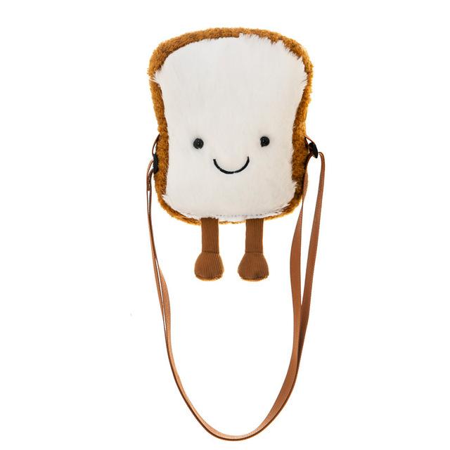 Creative female shoulder bag cute poached egg bag toast bread chain mobile phone bag Japanese and Korean fabric mini bag