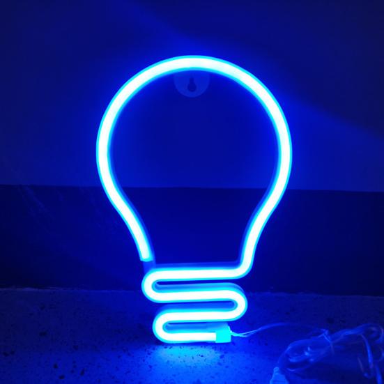 Colorful Rainbow Bulb Shape LED Neon Sign Light Lamp Decoration for Room