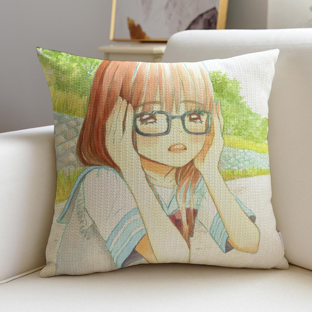Gentle 33gatsu no LionS Cushion Cover Breathable and skinfriendly linen pillowcase square removable and washable cushion