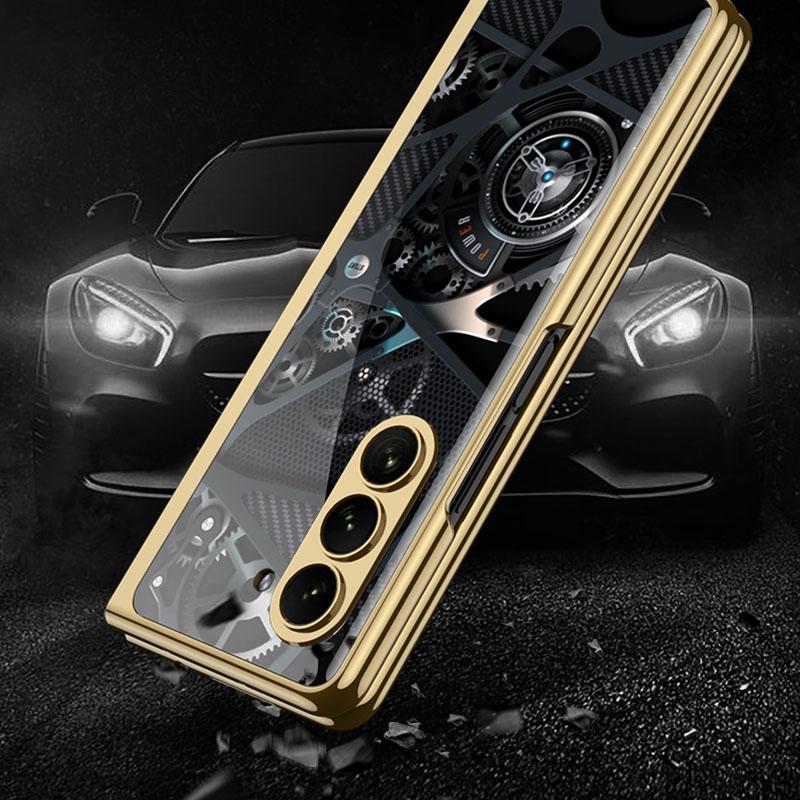 Роскошный Чехол с Покрытием «Все Включено» для Samsung Galaxy Z Fold 7 6 5 Fold5 Расписное Закаленное Стекло Ударопрочный Защитный Чехол для Телефона