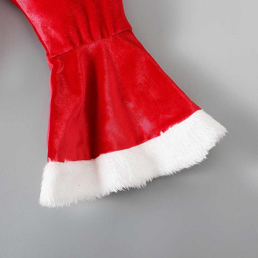 Бархатный плюшевый комбинезон и головные уборы для девочек, рождественская и новогодняя одежда для детей 1–6 лет