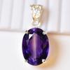 Natural Purple Tourmaline 37 Ct CERTIFIED Oval 925 Starling Silver Stone Pendant MY.PD-31-NS