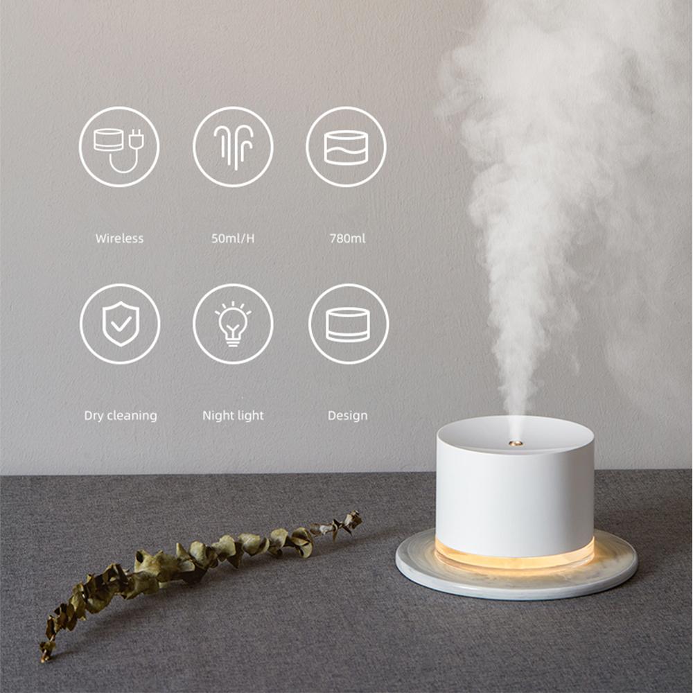 Xiaomi USB Rechargeable 780ML Mist Spray Air Humidifier & Essential Oil Diffuser, Warm Night Light, Ultra Quiet, Wireless for Bedroom