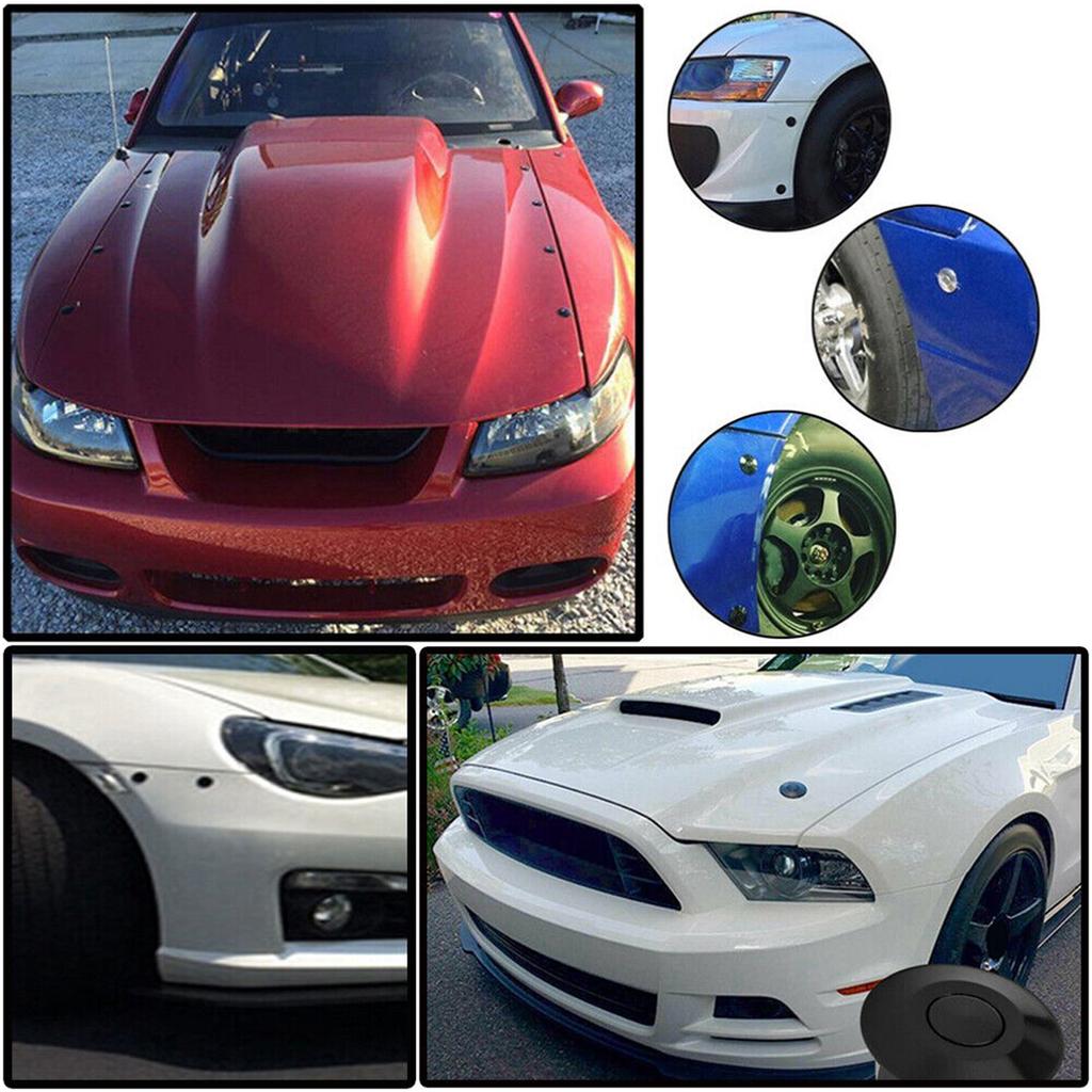 4pcs Push Button Billet Universal Aluminum Quick Release Racing Car Front Bumper Hood Pin Engine Bonnet Lock Latch Clip Body Kit