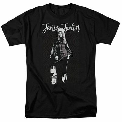 Минималистичная футболка Janis Joplin J Лицензированная Рок-н-ролл Музыкальная Группа Черная