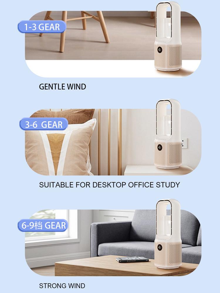 Безлопастной настольный вентилятор с 9 режимами скорости и сенсорным управлением, портативный кондиционер, охлаждающий вентилятор, башенный воздухоохладитель для офиса, спальни