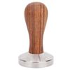 58mm Stainless Steel Coffee Tamper Wooden Handle Powder Pressing Tool Coffee Shop SuppliesFlat