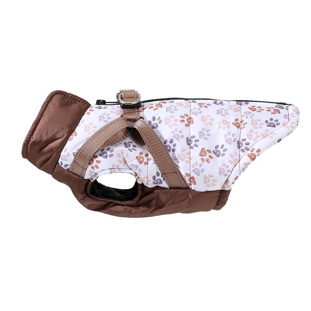 Winter Dog Clothes Warm Pet Coat With Harness For Small Medium Dogs Cat Reflective Windproof Chihuahua Vest Jacket Puppy Outfits