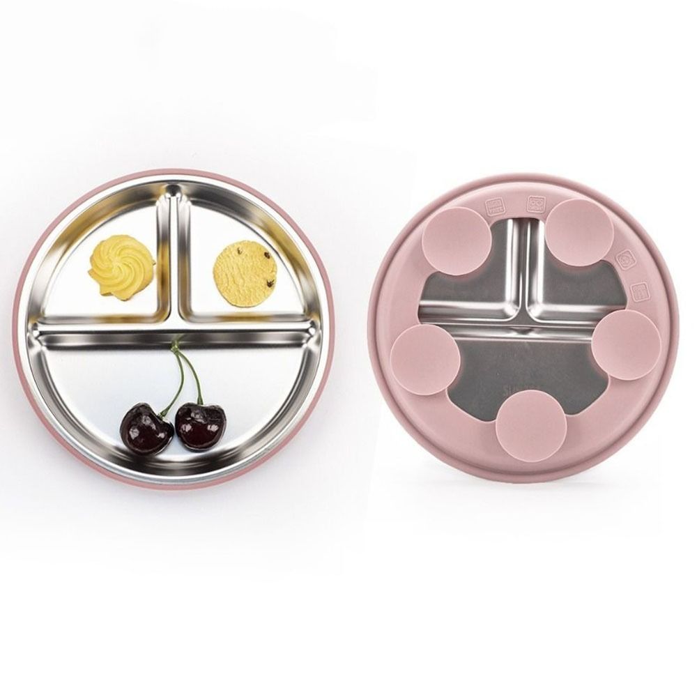 304 Нержавеющая сталь Детская присоска Обеденная тарелка Разделенный дизайн Детские миски для кормления малышей
