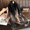 Rhinestone Butterfly Hijab Shawls Soft Shiny Lace Scarf Elegant Luxury Silk Scarf Female