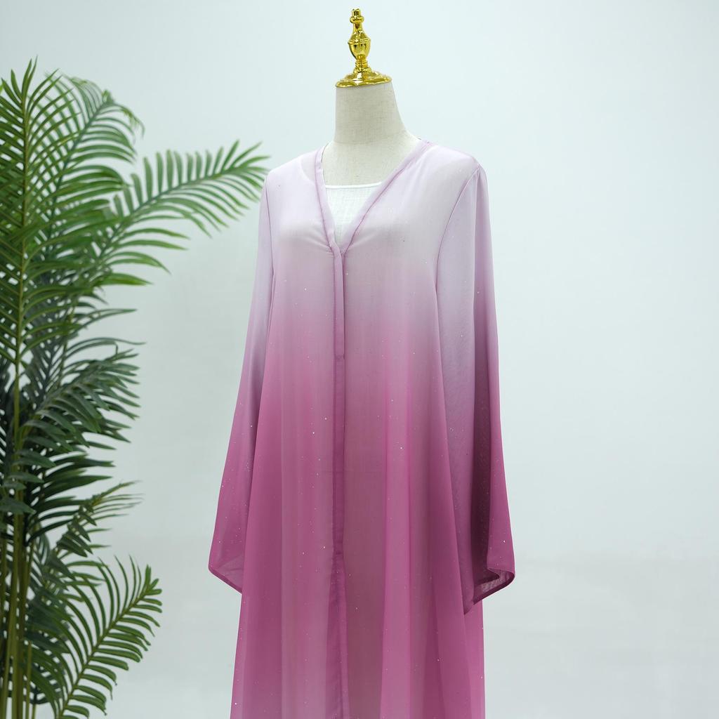 2024 Лория Градиентный цвет Повязка на голову и Повседневный Кардиган-халат для вечеринки LR841