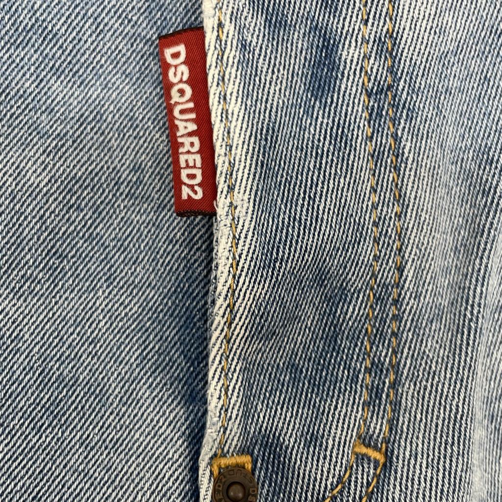 Dsquared2 S74LB0906 21Нержавеющая сталь Синие Узкие Джинсовые Брюки Деним Низ 46 синийПоношенный