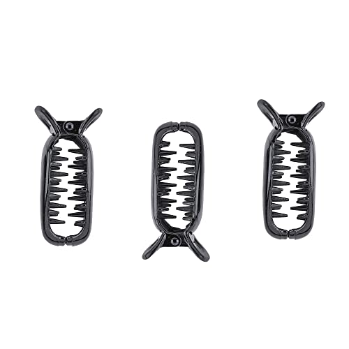 Estele Black Plastic Banana Hair Clips for Women's/girls (Pack of 3)